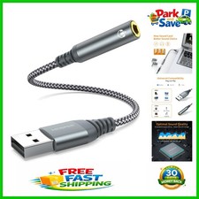 Versatile USB to 3.5mm Headphone Adapter - Supports PCs, Macs, Android  More
