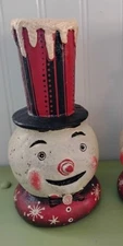 Johanna Parker Snowman Retired HTF Rare Red Black White Primative Christmas 