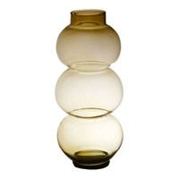 Inna-Glas Kugelige Vase Heribeto, Recycelt, Orange-Braun-Klar, 40 Cm, Ø 16 Cm