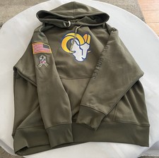 NWOT Los Angeles Rams Salute to Service Nike Therma Fit Pullover Hoodie Mens M