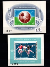 # ROMANIA - MNH - PERF, IMPERF - SPORTS - SOCCER - GERMANY 1974