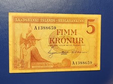 ICELAND - 5 kronur 1957 - BANKNOTES