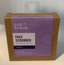 Sud Scrub Antimicrobial Silicone Face Scrubber, Gentle Exfoliator New Purple