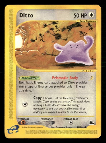 2003 Pokemon WoTC Skyridge 51/144 Ditto LP