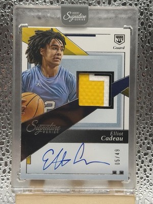 Elliot Cadeau 2025-26 Panini Signature Series #JA-ELC Jersey Autographs 5/49 NIL