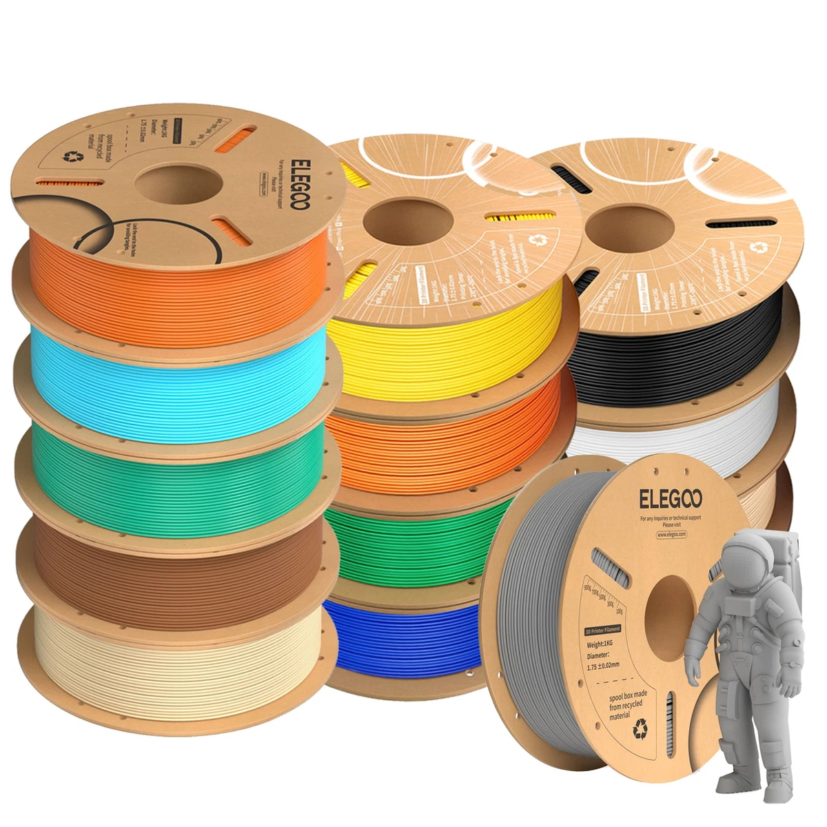 【Buy 5 Pay 3 】ELEGOO 3D Printer Filament PLA/PLA+/Matte/PETG Silk Lot 1.75mm 1KG