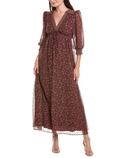 Maison Tara Eyelash Chiffon Maxi Dress Women's
