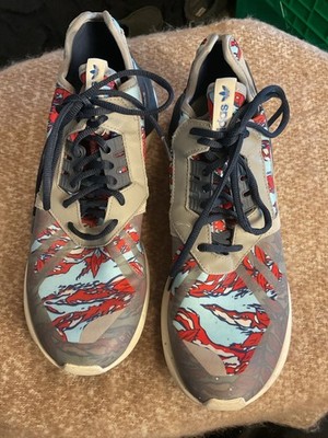 Adidas Tubular Runner Print Sneakers Mens 10.5 Blue Red Graphic B35637
