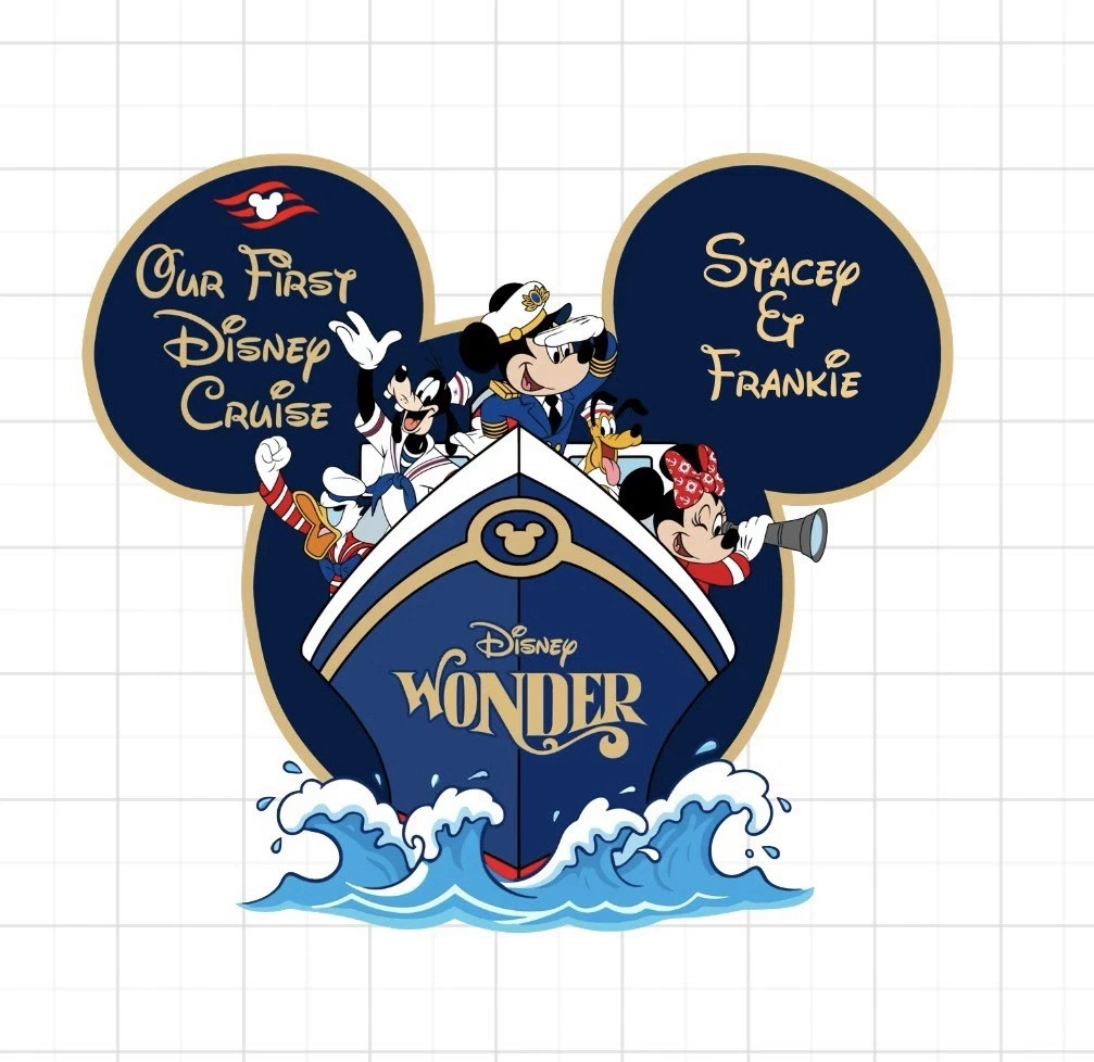 Calcomanía imán cabeza de Mickey personalizada Disney Cruise con personajes primer crucero