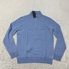 Christian Lacroix Cashmere Sweater Mens Medium Blue Quarter Zip Lightweight