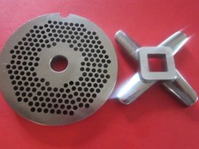  COMBO  22 x 1/8" 3 mm holes Meat Grinder Plate  HEAVY DUTY KNIFE ITALY 