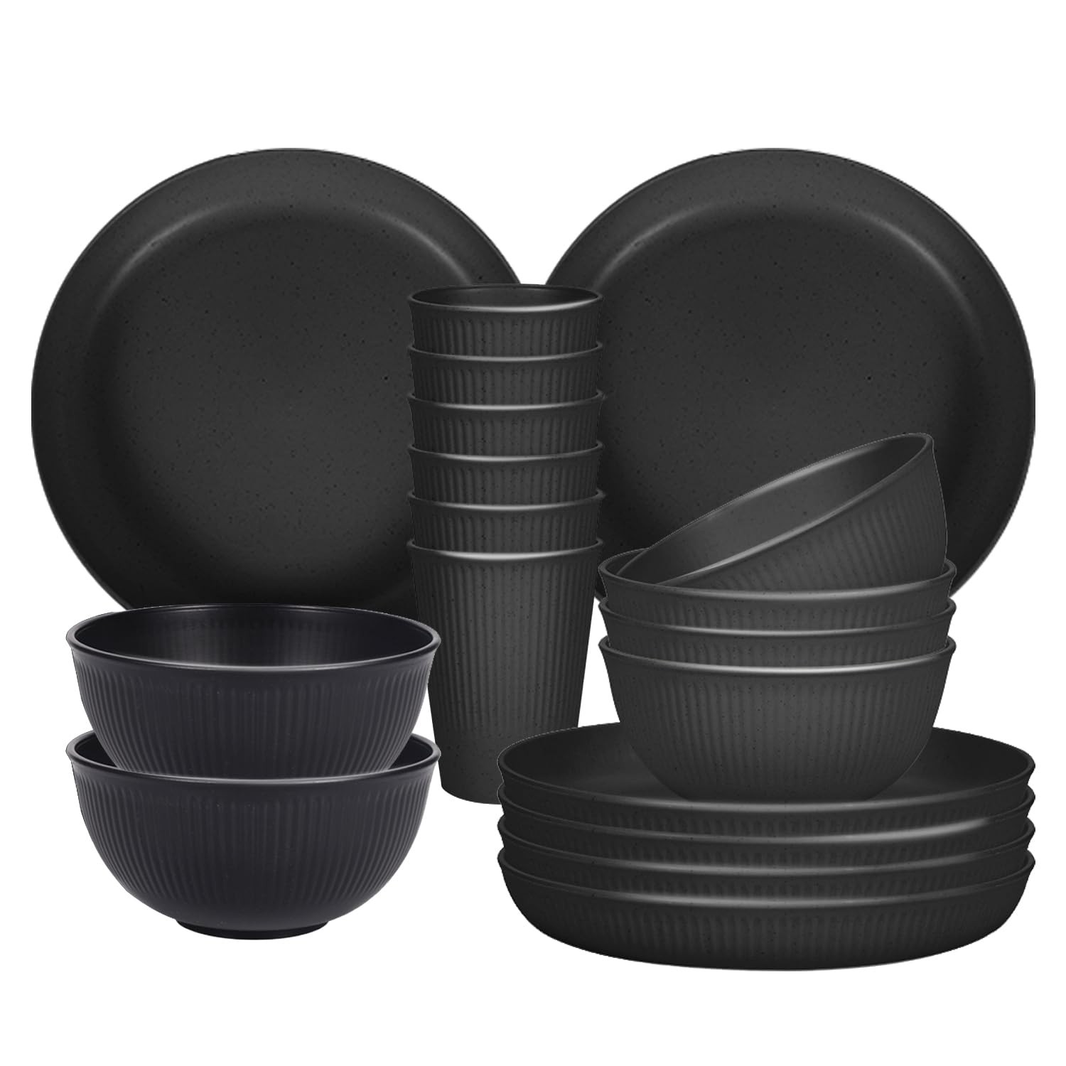For 6 18 Piece Lightweight Unbreakable Dinnerware Set，23cm