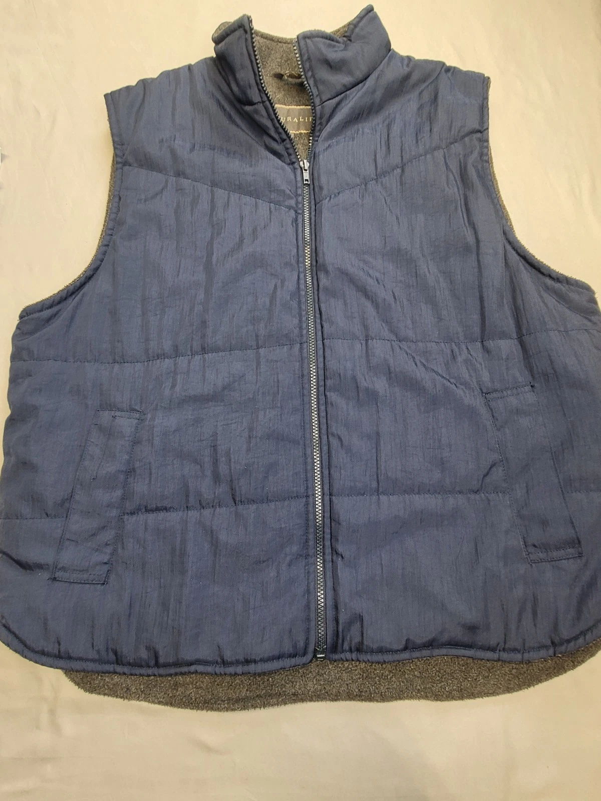 Natural Life Vest Mens Large Blue Full Zip Outdoors Pockets Hiking
