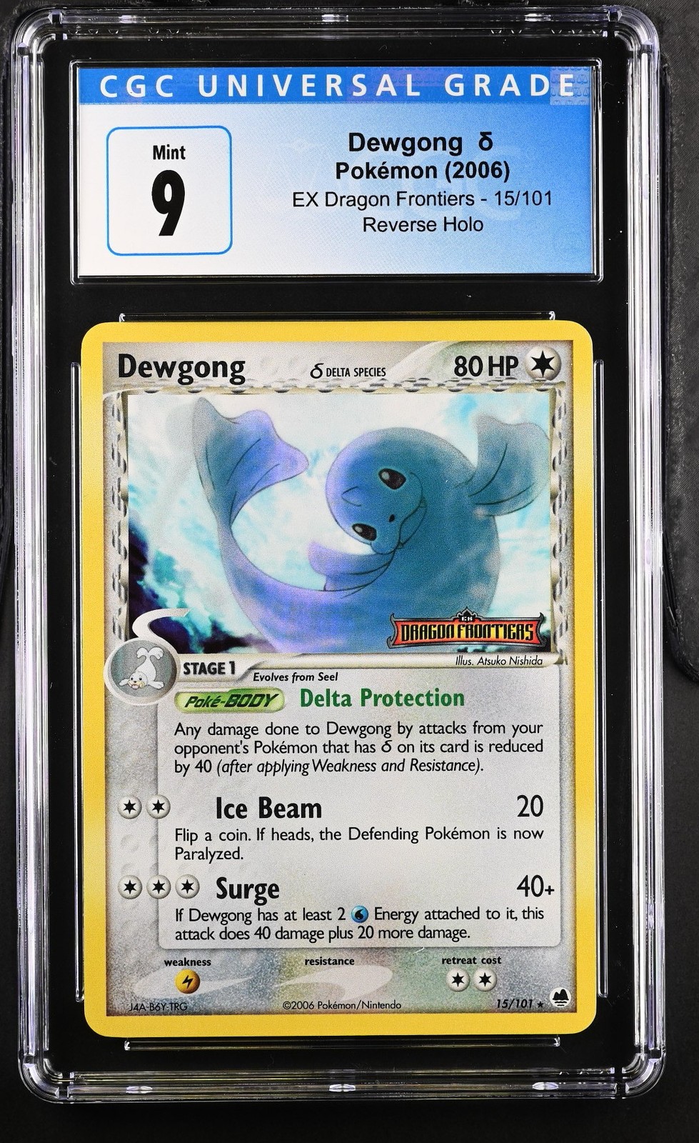 CGC 9 Dewgong δ 15/101 EX Dragon Frontiers Stamped Reverse Holo Pokemon Card
