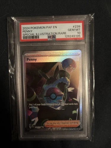 PSA 10 Pokémon TCG Penny Paldean Fates Trainer Holo 239/091 Illustration Rare