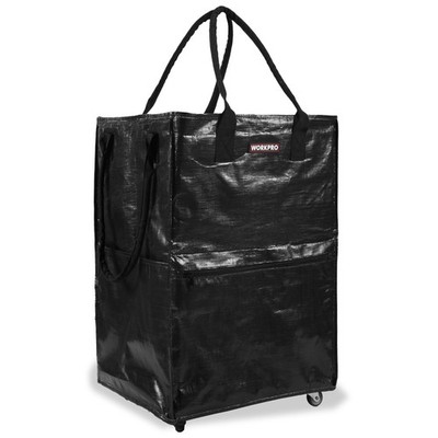 Heavy Duty Medium Reusable Grocery Bags on 4 Wheels Rolling Tote Folding Trolley