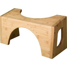 Bamboo Flip Bathroom Toilet Stool - 7 and 9 inch Adjustable