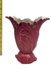 Vtg. Red Wing Pottery 1096 Oak Leaf Vase Luster Rose Gray Lined 8.75 in 1940-60