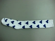 NWOT Women's Knee-High Spike It Volleyball Sock Medium White w/ Blue 1 Pair #36