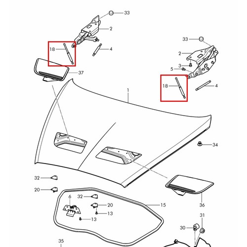 For Bentlye Continental 07-17 Front Hood Support Strut (Big) OEM 3W0823475D - Bild 2 von 2