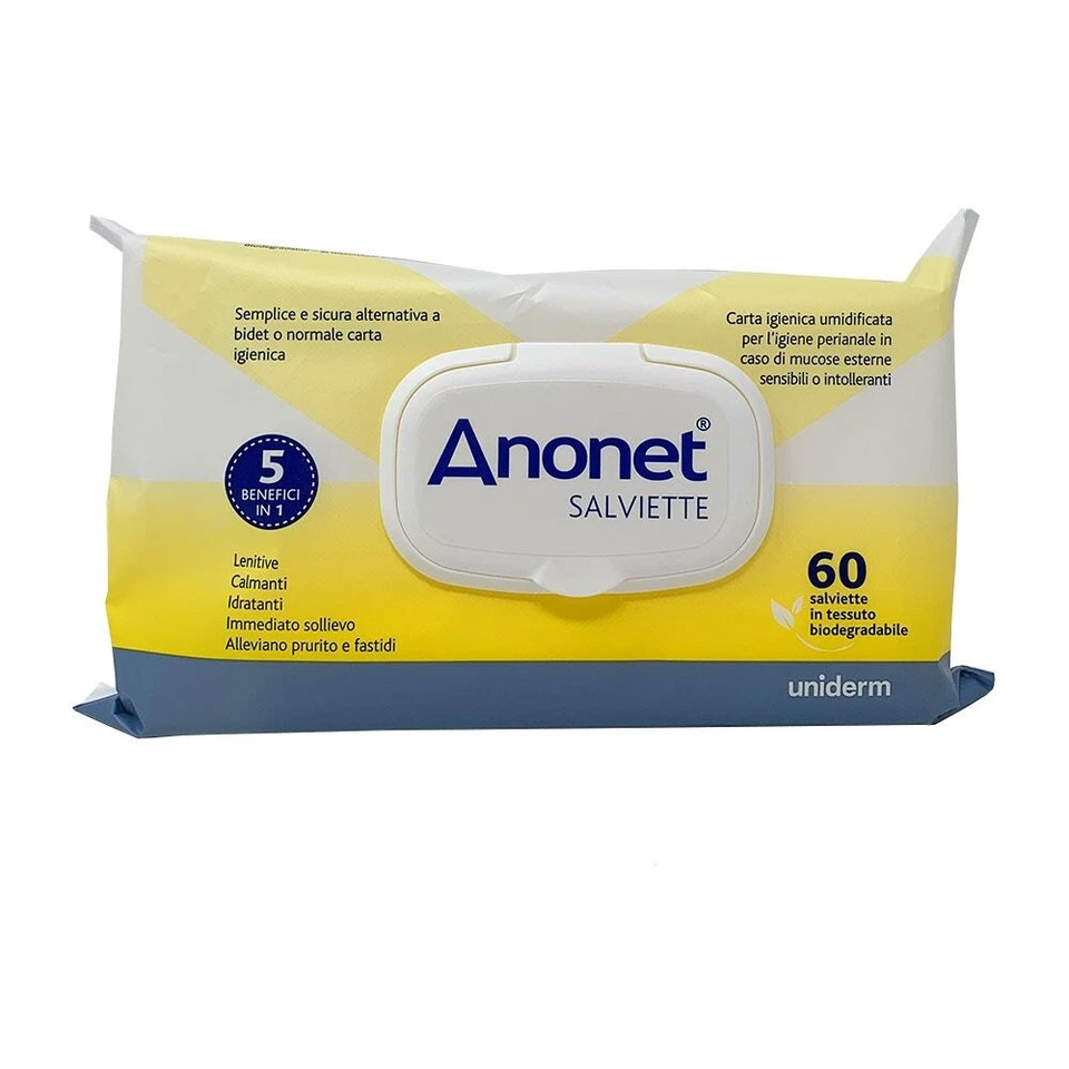 Uniderm Anonet - Salviette Carta Igienica Umidificata, 60 Salviette