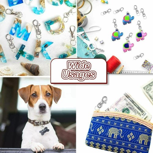 ๐ฏ๐ฏ200-pcs Metal Swivel Lanyard Snap Hook Lobster Claw Clasp and Keychain rings - Picture 6 of 8