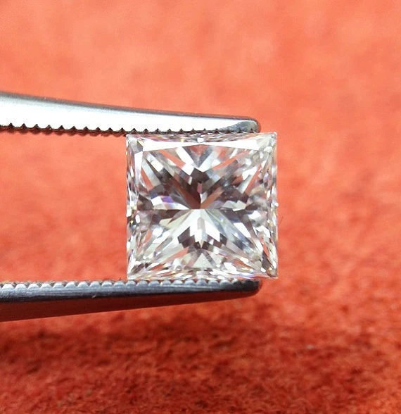 0.63 Diamond Engagement Ring Solitaire Natural Princess Cut 14k White Gold - Image 4 of 4