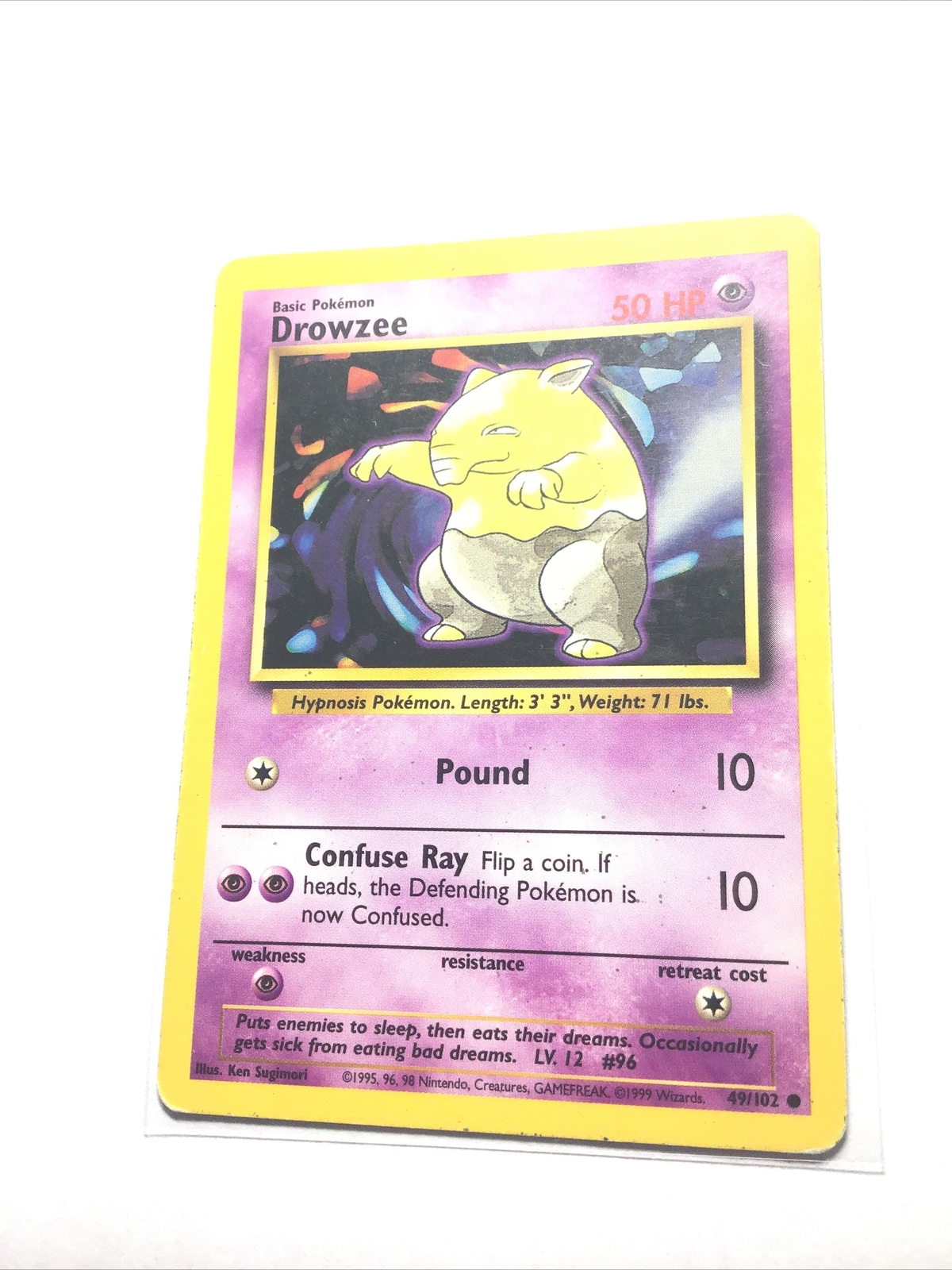 DROWZEE - 49/102 - Base Set - Pokemon Card - DMG
