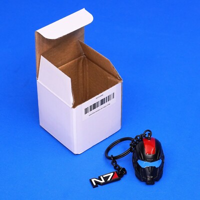 Mass Effect Andromeda Legendary Cache N7 3D Helmet Figure Keychain Shepard Charm