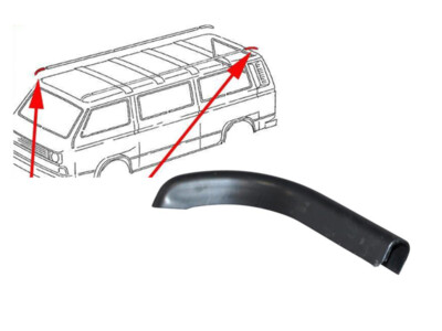 VW T2 T3 Endkappe Regenrinnenleiste V. Rechts H. Links Schwarz
