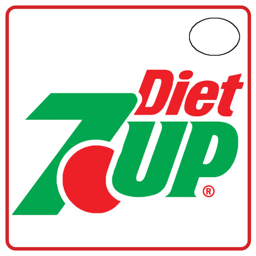 Soda-"diet 7up"- soft drink, Set of 2 stickers, decals for mobile vendors. 5"x5"