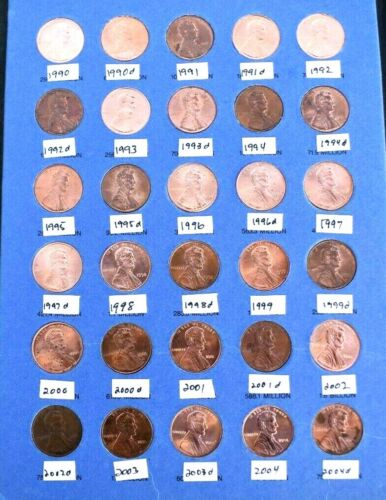 1975-2021 Lincoln Cent Penny Set komplette Münzsammlung, viele unzirkuliert - Bild 4 von 6