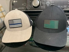 2 total Branded Bills USA flag snapback hats / caps