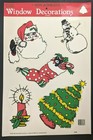 Santa Claus Christmas Vintage Classic Clings Window Decorations Snowman Tree