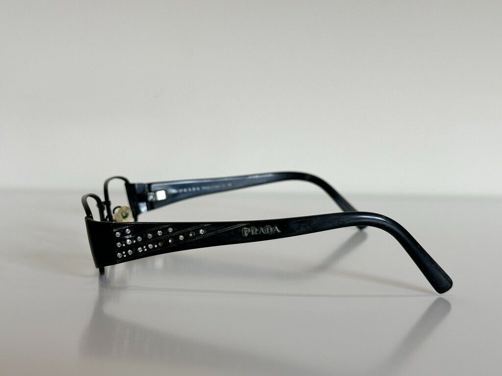 Prada VPR 68L 7AX-1O1 Square Black Crystals Eyeglasses Prada VPR 68L 7AX-1O1 Square Black Crystals Eyeglasses