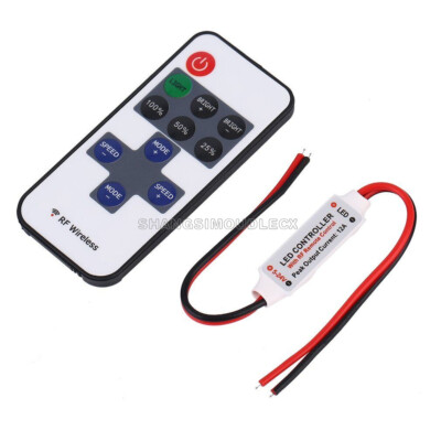 12V Dimmer Control RF Wireless Remote Switch Controller for Mini LED Strip Light