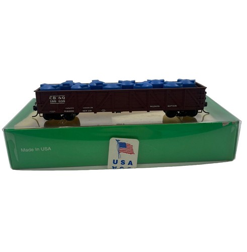 Tren a escala HO Bowser #188838 40 ft CB&Q góndola Woodside exterior reforzada | Zustand: Used