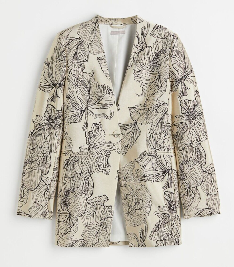 Blazer Robe H&M - Taille UK 8 (FR 40), Couleur Noir - Neuve Avec étiquettes, Style Veste Longue Col Chemise
