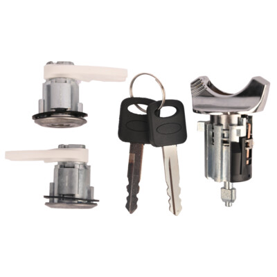 PAIR DOOR LOCK CYLINDER & IGNITION SWITCH MATCHED 2 SAME KEYS FOR FORD