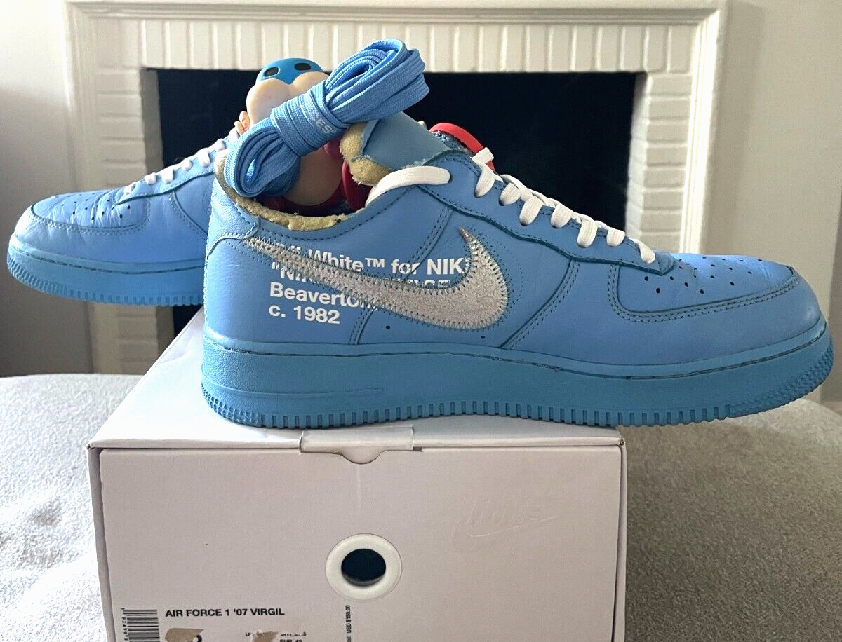Rare Nike Air Force 1 Virgil Off White MCA Blue 10 MOMA ICA Rare Nike Air Force 1 Virgil Off White MCA Blue 10 MOMA ICA