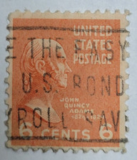 United States Postage Stamp ~ John Quincy Adams ~ 6₵ Red ~ Posted ~ c.1938 - 35