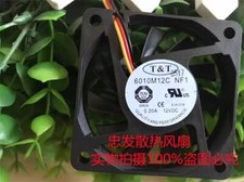 T T 6010M12C NF1 6010 DC12V 0.20A 6CM 3-Wire Ball Cooling Fan