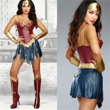 Adult Wonder Woman Costume Outfit Girl Movie Superhero Cosplay Fancy Dress NEW