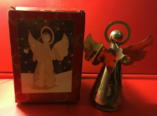 Vintage metal SILVER PLATED Musical Christmas ANGEL Plays SILENT NIGHT - Picture 4 of 4