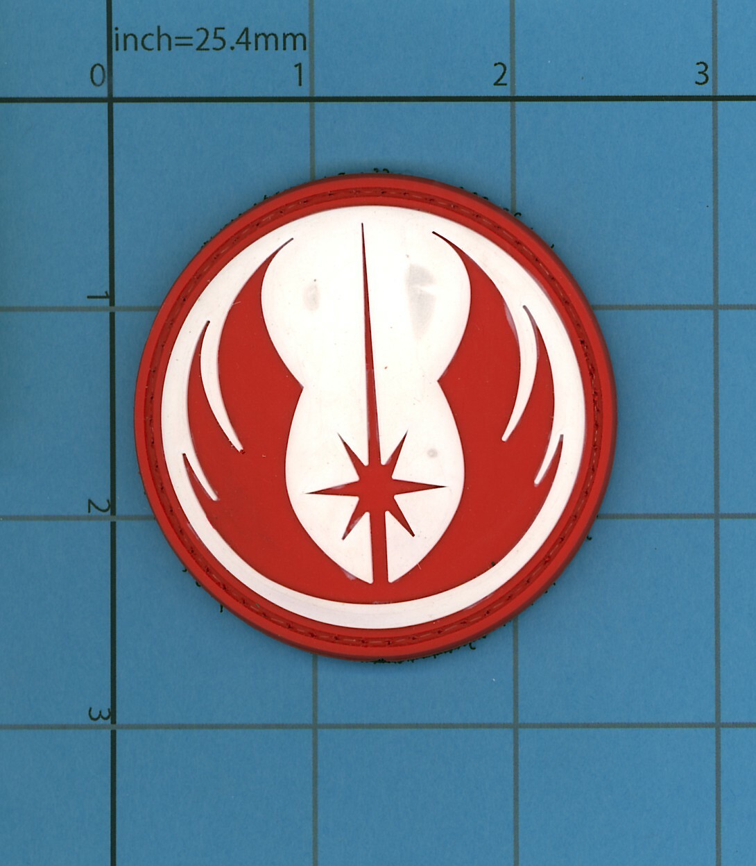RED PVC JEDI ORDER STAR WARS PATCH HOOK TACTICAL ARMY CLONE WINGS