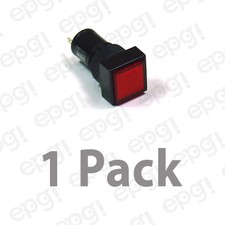 12mm SQUARE LED PANEL MOUNT LAMP - RED LENS 3VDC-12VDC NN12SR