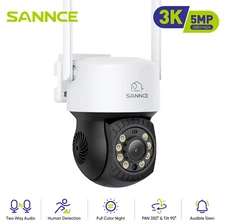 SANNCE 5MP Wireless Security Camera PT WiFi Two Way Audio Color Night Vision AI