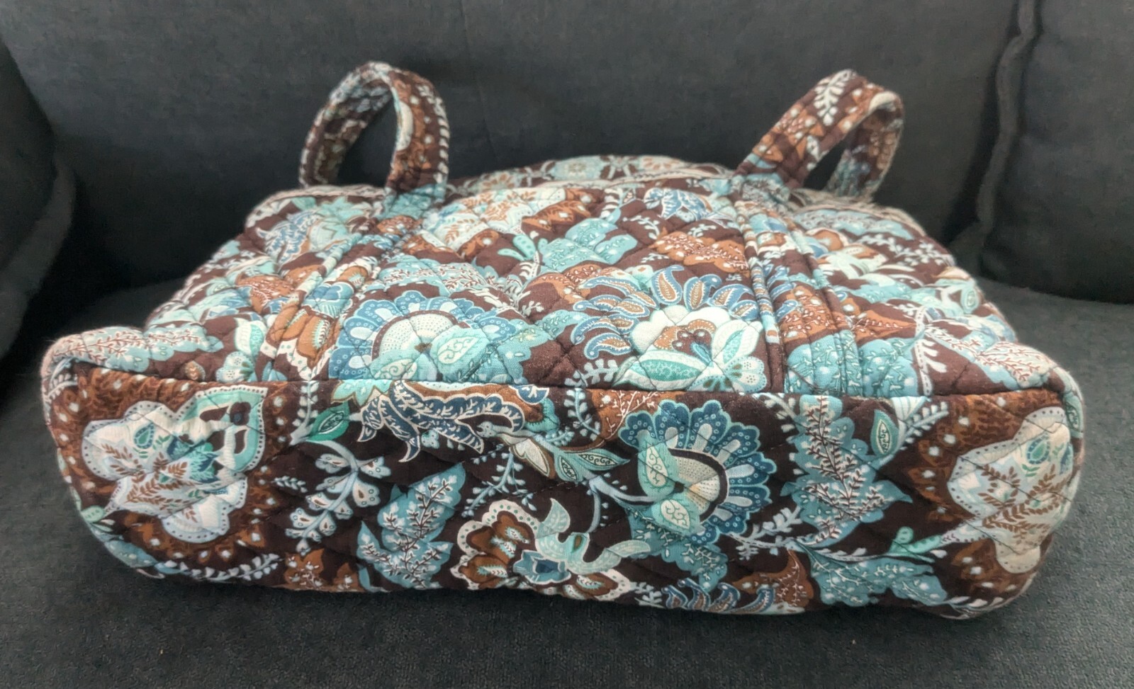 Vera Bradley Java Blue Zippered Tote Handbag 13.5… - image 7