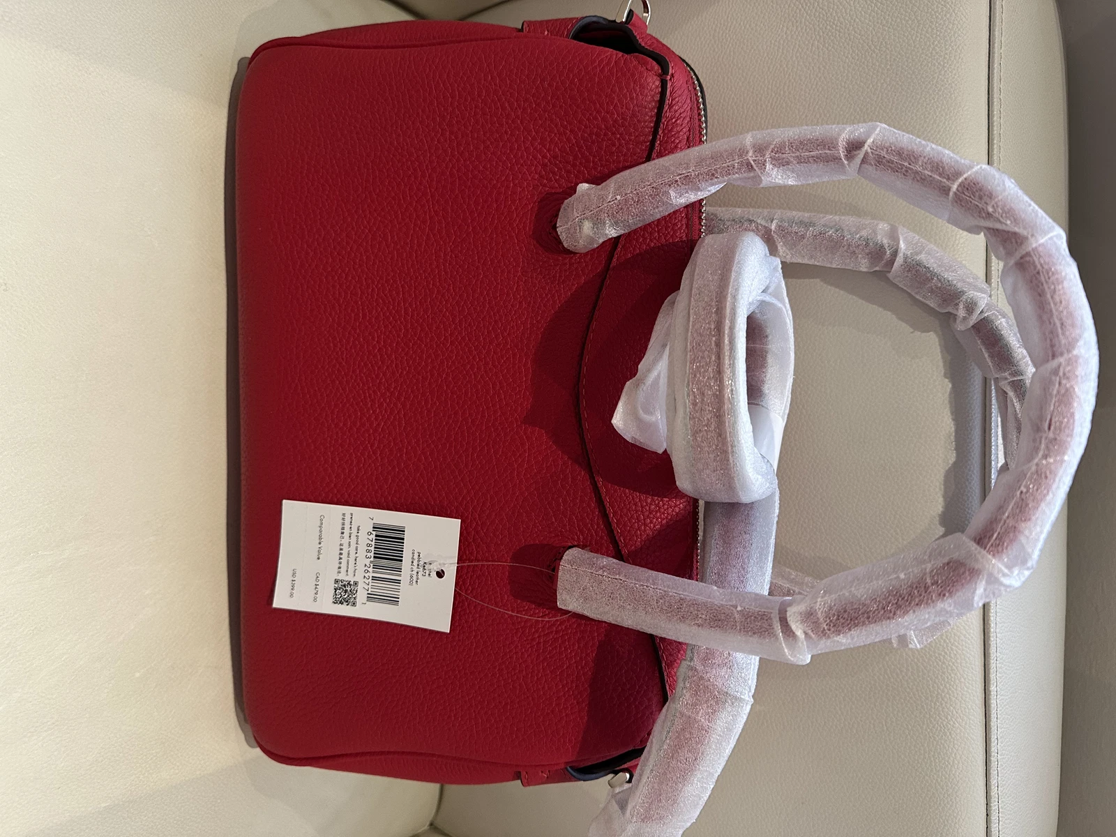 BORSA A MANO GRANDE NUOVA CON ETICHETTE KATE SPADE PELLE ROSSO CILIEGIA CIOTTOLI VENDITA AL DETTAGLIO $399 00