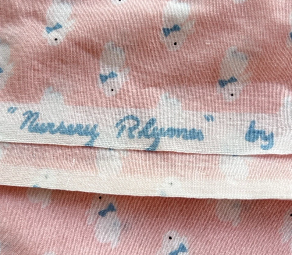 Telas Hoffman de rimas infantiles rosa conejitos conejo 1 5/8 Y algodón cottagecore Foto 4 de 4